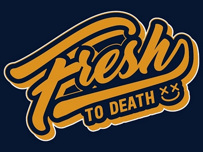 Fresh to Death adobe drop hireme illustrator logo script shadow sticker type vector