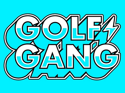 Golf gang sticker badge golf logo sticker teal vector