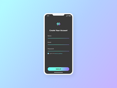 Mobile App Sign Up Screen - Daily UI 001