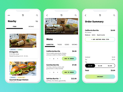 Music Festival Food Ordering App cart checkout clay mockup food ordering app gradient menu mobile mobile app