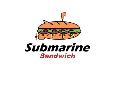 Submarine Sandwich creative logo cute debut food graphic design logo sandwiches submarine