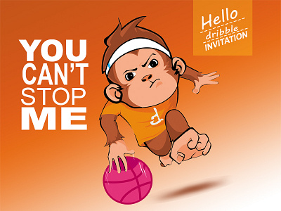 monkey dribble bali debut first shot logo graphic design indonesian designer logo design monkey orange