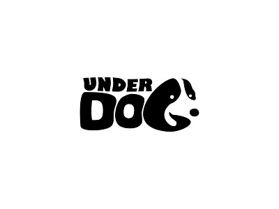 Under Dog 2 black logo creative logo cute flat design funny under dog unique logo