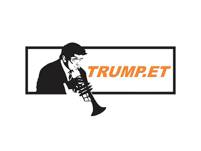 Trump.et black logo flat design freelancer graphic design illustration logo parody trump trump.et trumpet