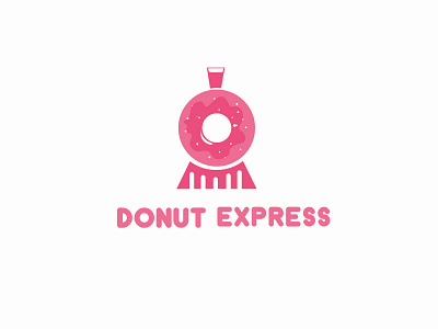 Donut Express donuts dunkin express flat design food and beverage graphic design logo pink