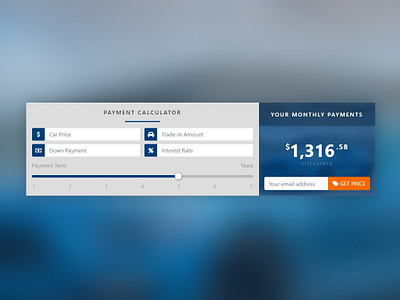 Car Payment Calculator | Bootstrap Concept app bootstrap calculator concept design payment payment app ui