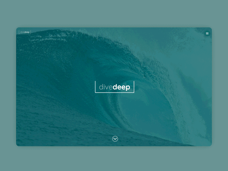 Dive Deep | Landing Page Concept