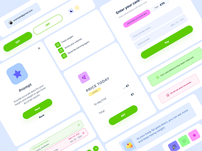 UI components for the landing page