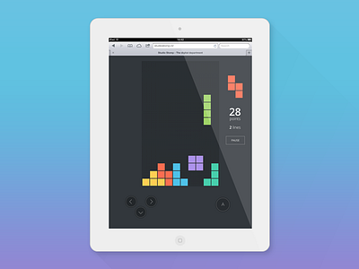 Flatris - tablet view flat game mobile tablet tetris touch webapp webdesign