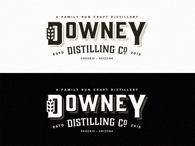 Downey Distilling Co - Final logo bourbon branding grain liquor logo rye type typography vintage whiskey whiskey and branding