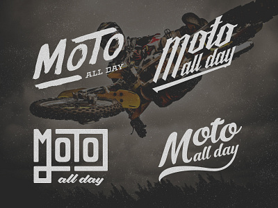 Moto All Day apparel lettering logo moto motorcross motorcycle shirt typography whiskey and branding