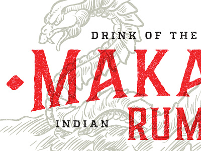 Makara Rum - work in progress branding drink liquor logo makara monster overprint rum spirits type vintage whiskey and branding