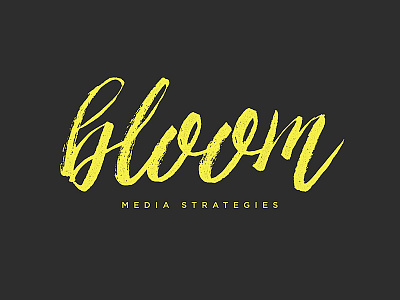 Bloom Media Strategies bloom branding lettering logo media public relations strategy type typography whiskey and branding yellow