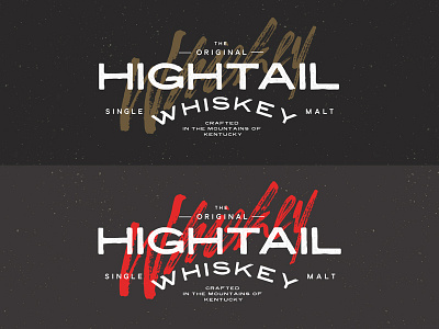 HIGHTAIL WHISKEY - color options branding craft cream kentucky liquor logo malt mountain red typography whiskey whiskey and branding