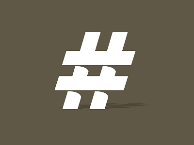 Hashtag concept annual report brown depth hashtag knockout logo mark pound shadow social media whiskey and branding