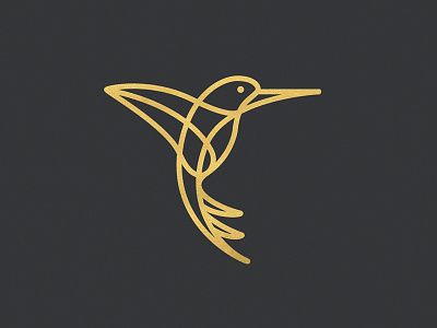 Hummingbird bird branding flight gold hummingbird identity lines logo mark modern whiskey and branding wings