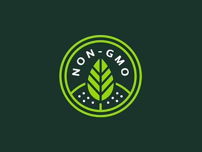 NON - GMO badge branding gmo green icon iconography leaf lineart non gmo organic raw whiskey and branding