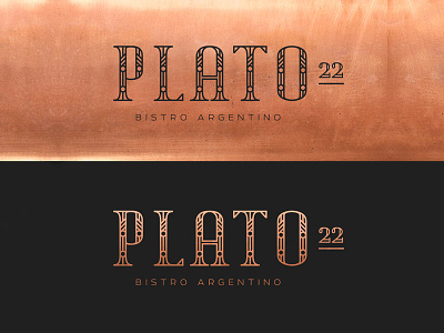 Plato 22 bistro branding copper grill identity latin logo restaurant type type design typography whiskey and branding
