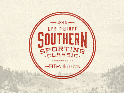 Cabin Bluff Southern Sporting Classic - OP1 badge branding cabin fishing hunting identity logo mountain southern texture typography vintage
