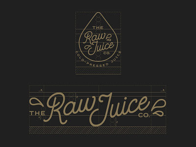 The Raw Juice Co - Grid branding copper food identity juice lettering logo typography whiskey and branding