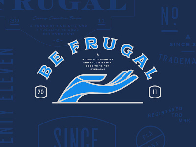Be Frugal badge blue branding cat chewy dog identity lockup logo pet seal typography