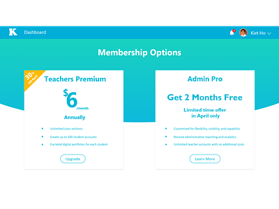 Membership Options sales