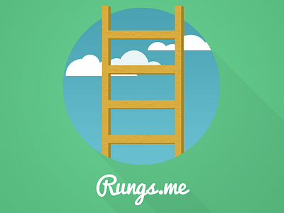 Rungs Icon Concept clouds flat design icon ladder