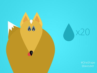 One Shape Challenge: Droplet challenge flat fox oneshape