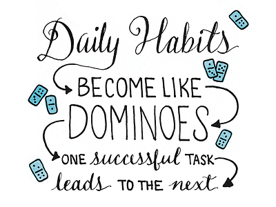 Daily Habits calligraphy dominoes habits hand drawn lettering watercolor