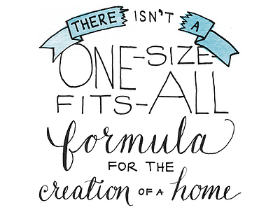 One-size-fits-all formula calligraphy hand drawn lettering watercolor