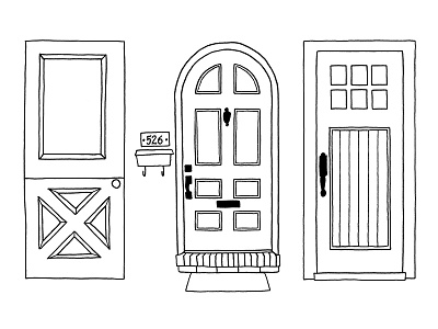 and more doors! coloring book doors illustration pen