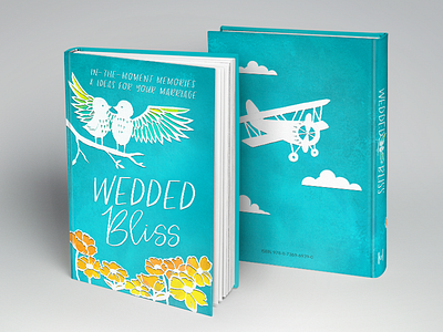 Wedded Bliss back cover book cover gift marriage memories paper cut watercolor