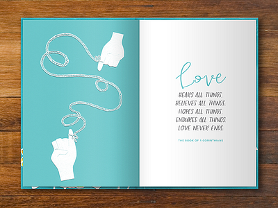 Wedded Bliss quote book interior love marriage paper cut quote