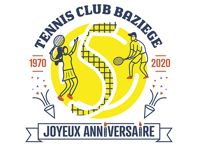 Logo pour un club de tennis birthday branding illustration logo tennis