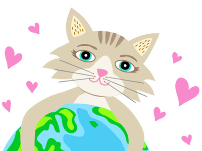 Love The Earth cat earth love love the earth