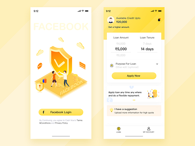 Financial-1 app design illustration ui yellow