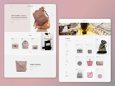 ARNY PRATH redesign site concept clean e commerce e commerce shop gray landing market minimal pink ui ux