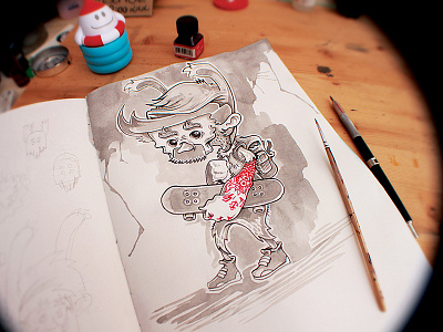 Fun Facts of Skating cute boy doodle fun red skate skateing sketch skull tattoo
