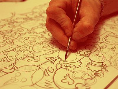 More Monster GIF animated doodle drawing freestyle gif inking monster sketch