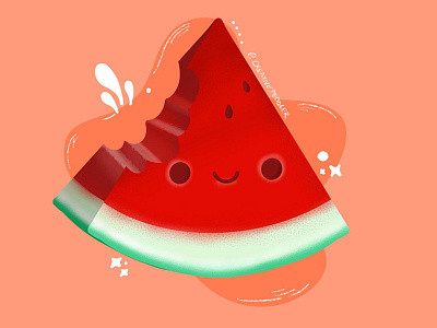 Watermelon creative creativepeddler design digital art dribbble fruit gal shir graphic design happy illustration minimal procreate sugar summer vector watermelon