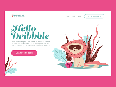 Hello dribbble dribbble dribble invite hello illustration lion ui uidesign ux web