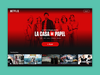 Netflix Redesign design graphic la casa del papel movies netguru social tv tv series ui ux video watch web web desgin