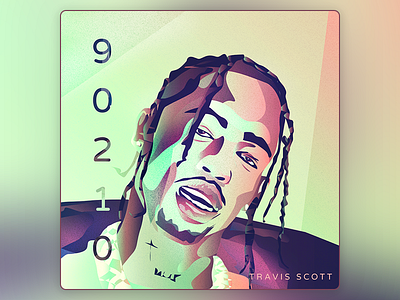 Travis Scott branding card flat flat ui gaming graphic illustraion illustrator music portrait rap travis scott typography ui vector western