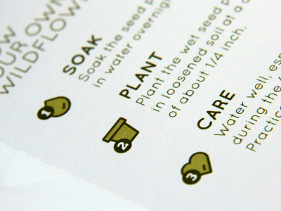 Farmers' Market Brochure agriculture directions farm farmers market farming flowers heart icon icons illustration numbers plant planting seed water