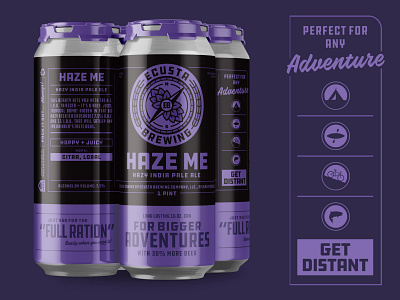 Ecusta Brewing Haze Me 16oz Can adventure beer big bold camping can funny new outdoors packaging simple