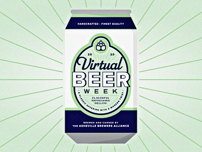Virtual Beer Week Promo 2020 asheville beer can coronavirus covid19 hop illustration typography virtual