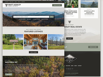 Matt Ashley Real Estate Website asheville black mountain carolina home house mls montreat mountains real estate realtor realty search texture transit website wnc