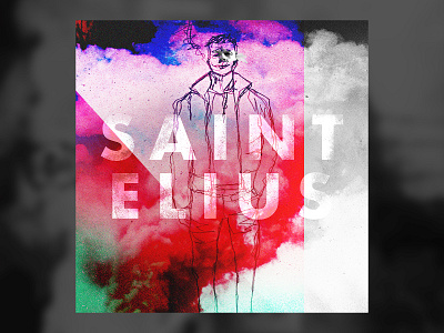 Saint Elius Album Cover album art clouds collage cover dark digital doodle figure moody music saint smoke