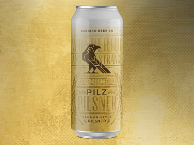 Pilz Can asheville barley beer beer can bird classic gold hops metallic pilsner texture