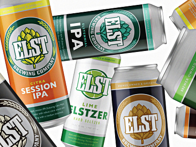 Elst Brewing Cans beer can classic colorful details hop infographic label modern packaging tennessee